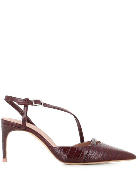 Brown 70mm Valeria crocodile-embossed pointed-toe pumps Malone souliers - women